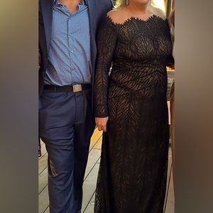 TADASHI SHOJI black illusion dress